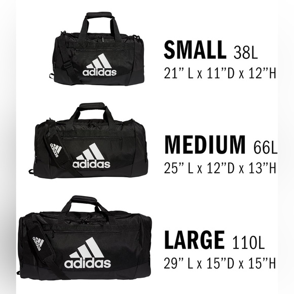NWT Mens adidas Black Defender 4.0 Duffel Durable LARGE Athletic Gym Travel Bag - Picture 13 of 14